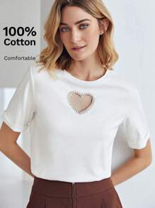 MOTF PREMIUM Camiseta con corazón con abertura