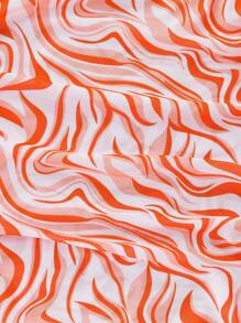 3pcs/Set Tween Girl Print Spaghetti Strap Bikini Top And Bottom Swimwear - Multicolor - View 5