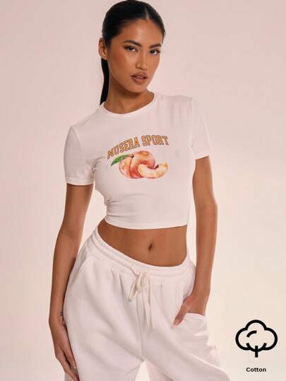 Musera Sport Tee-shirt court décontracté avec slogan graphique pêche, idéal pour les vacances d'été, le padel, le tennis, le pickleball, le printemps et Pâques. Élégant.