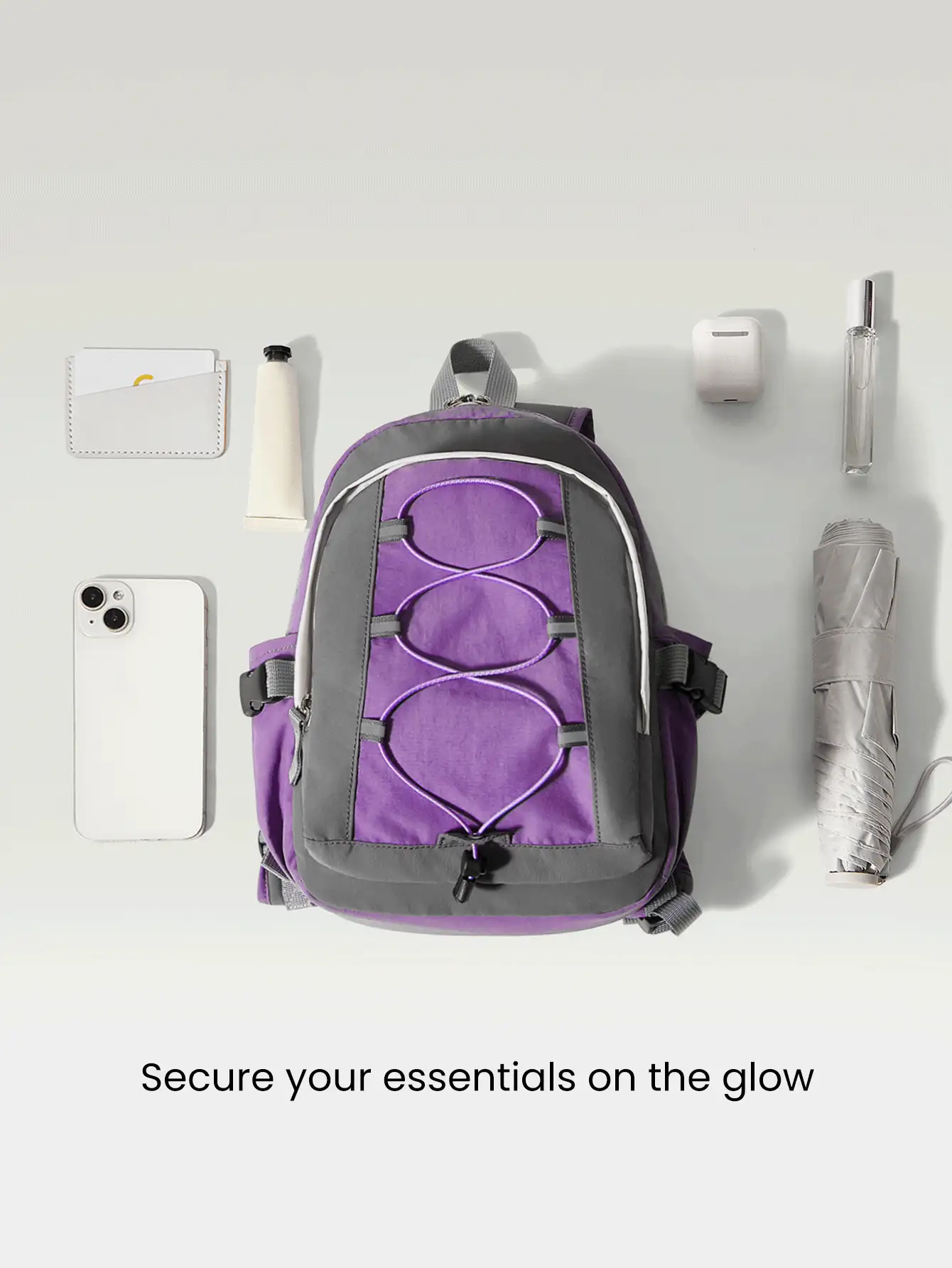GLOWMODE Mochila ativa leve, multibolsos, com alça de ombro ajustável, com detalhes refletivos, para uso diário e atividades ao ar livre