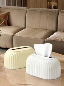 1pc Beautiful Plastic Tissue Box,Hanging Tissue Box With Adhesive Buckle ,Nordic Style, Paper Container, Desktop Tissue Holder, Plastic Tissue Box, Desktop Decoration, Home Use, Modern Decoration Holder, Used For Bathroom, Countertop