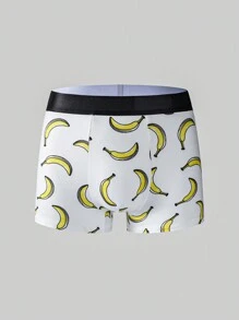 Happy Jammies 5pcs/Set Men's Banana Print Comfortable Casual Boxer Brief Underwear