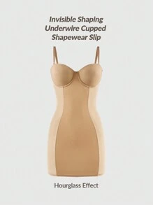 SHEIN Shape Vestido moldeador con sujetador con aros y forma de licra - Modelador corporal que levanta el busto y glúteos y controla el abdomen, la cintura y los muslos
