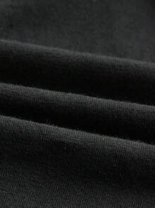 ROMWE PUNK 頹廢搖滾鏤空O形環細節喇叭褲 - 黑色 - 查看 5