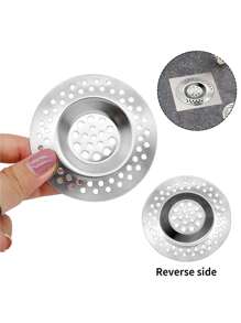 SHEIN 2 PIEZAS Colador de desagüe de bañera - Colador de pelo de ducha de 2,83 pulgadas, Cubierta de desagüe de bañera y ducha de acero inoxidable, Filtro de colador de fregadero de baño para decoración de baño de verano