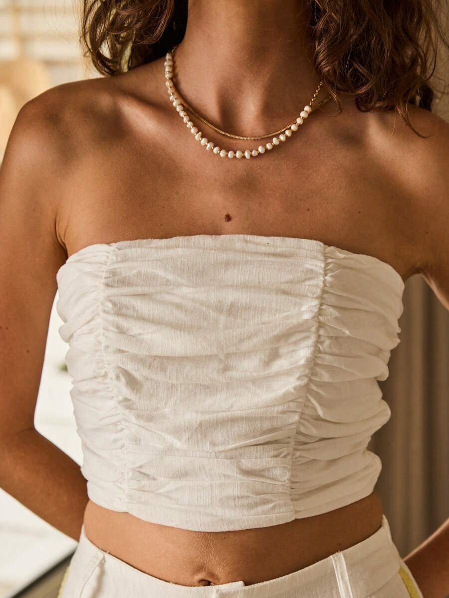 Aralina 夏季外出露肩短款上衣