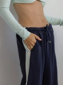 Aralina Leisurewear Wide-Leg Drawstring Casual Lounge Pants - Dark Green - View 9