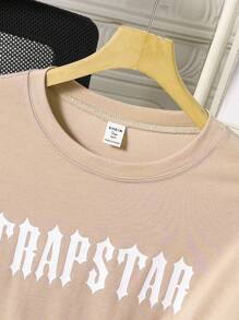 SHEIN 2pcs/Set Teens Letter Print Round Neck Short Sleeve T-Shirt And Casual Sports Shorts Set