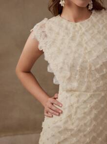 MOTF TEXTURED SLEEVELESS DRESS - Apricot - View 3