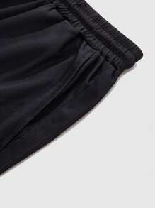 ROMWE MEN Street Life 男士交叉设计休闲短裤，日常穿着 - 彩色 - 查看 3