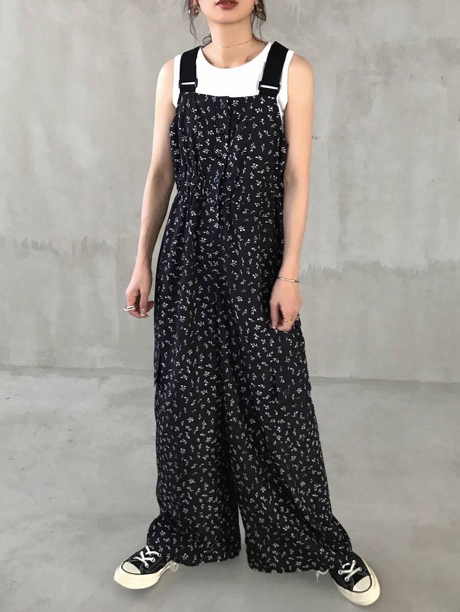 FRIFUL Women Mythical Print Colorblock Jumpsuit Lounge Sets For Women - Black and White - View 1