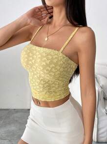 Chiquease Camiseta de tirantes ajustada con textura y corte para mujer de color liso