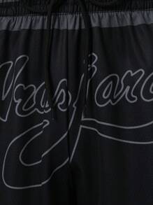 Gym Rark 男士纯色系带拼接字母印花休闲篮球运动短裤健身服跑步短裤 - 黑色 - 查看 4