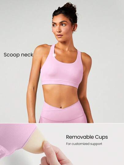 GLOWMODE FeatherFit™ Crossover Strap Sports BH Gym Fall view 2