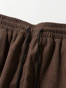 Manfinity Homme Conjunto de 2 piezas de camisa de manga larga con bolsillo de unicolor casual y pantalones largos para hombre