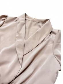 EMERY ROSE 青果領燈籠袖繫腰帶洋裝