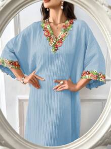 Al Najma Women's Turkish Kaftan & Arab Traditional Long Dress,Modest