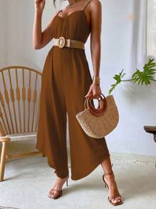 Breezaya Women's Simple Stylish Casual Daily Jumpsuit With Suspender