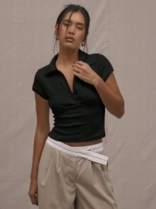 MUSERA 束腰翻领上衣，田园风休闲机场度假秋季返校季圣诞节，优雅 - 黑色 - 查看 6