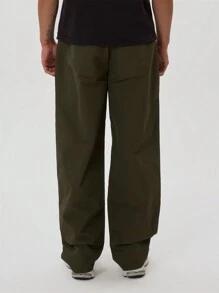 Musero Woven Cargo Trousers - Dark Green - View 4