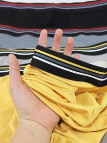 4pcs/Set Men's Casual Striped Comfortable Boxer Briefs - Multicolor - View 3