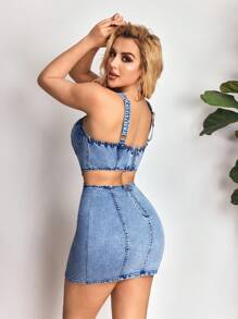 SHEIN SXY Vestido vaquero informal de viaje para mujer