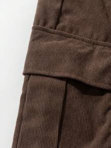 Manfinity Homme Conjunto de 2 piezas de camisa de manga larga con bolsillo de unicolor casual y pantalones largos para hombre