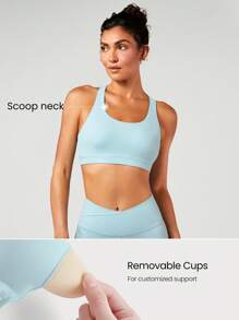 GLOWMODE FeatherFit™ Crossover Strap Sports Bra Gym Fall Winter