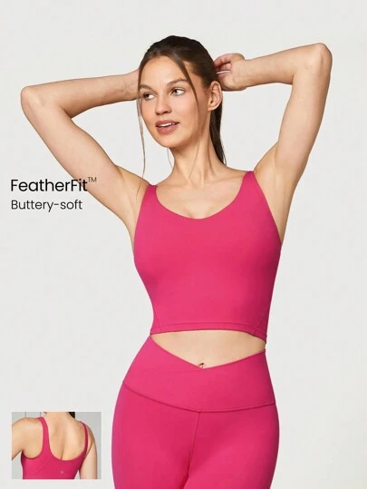 GLOWMODE FeatherFit™ U Back Cropped Active Tank Top Low Impact Yoga Daily
