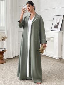 Yasmyna Women's Simple Fashion Casual Daily Solid Color Abaya, Modest Robe