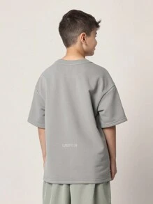 SUMWON Youth Casual California Numbered T-Shirt, Oversized Digital Display Text Print, Streetwear Athletic Style Top, Summer Urban Fashion Tee, Perfect For Back To School