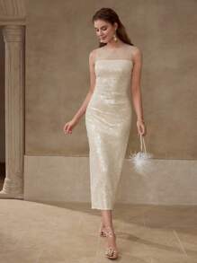 MOTF PREMIUM ROBE PERLÉE AVEC FAUSSES PERLES ET PAILLETTES