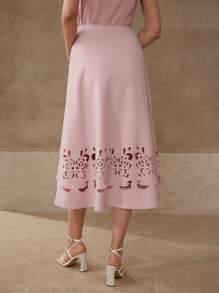 MOTF PREMIUM HOLLOW OUT A LINE SKIRT - Pink - View 5
