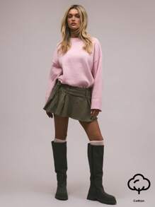 MUSERA Low Rise Micro Mini Skirt Y2k Spring Summer Party Vacation Holiday Festival - Olive Green - View 1