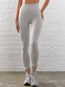 Musera Sport Leggings acanalados con cintura contorneada, para pádel, tenis, pickleball