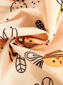 SHEIN Playful Pals Baby Girl Elegant Houndstooth Textured Ruffle Strap Dress With Hat, Cute Outfit For Spring/Summer - Yellow - View 3