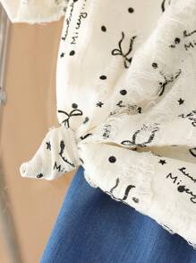 优雅女孩年轻少女短袖圆领甜美轻薄T恤，夏季新款设计 - 杏色 - 查看 8