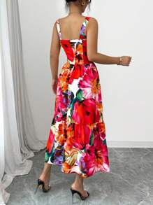 Rafferiza Women's Floral Print Camisole Dress, Casual Vacation - Multicolor - View 2