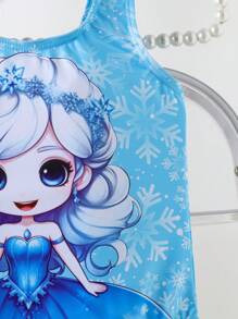 1pc Girls Printed One-Piece Swimsuit - Multicolor - View 5