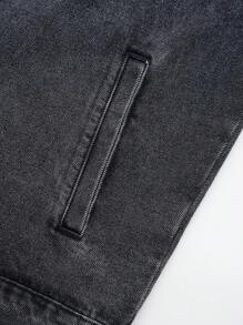 Manfinity Hypemode Men's Front Button Closure Long Sleeve Pocket Casual Denim Jacket