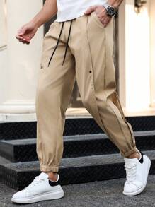 Manfinity EMRG Men's Drawstring Waist Pockets Loose Casual Jogger Pants,Suitable For Friends, Boyfriends As Gifts Men Street Wear Pants Men Clothes Men Pants Men Clothing Men Pants Casual Men Pants Men Fashion Pants