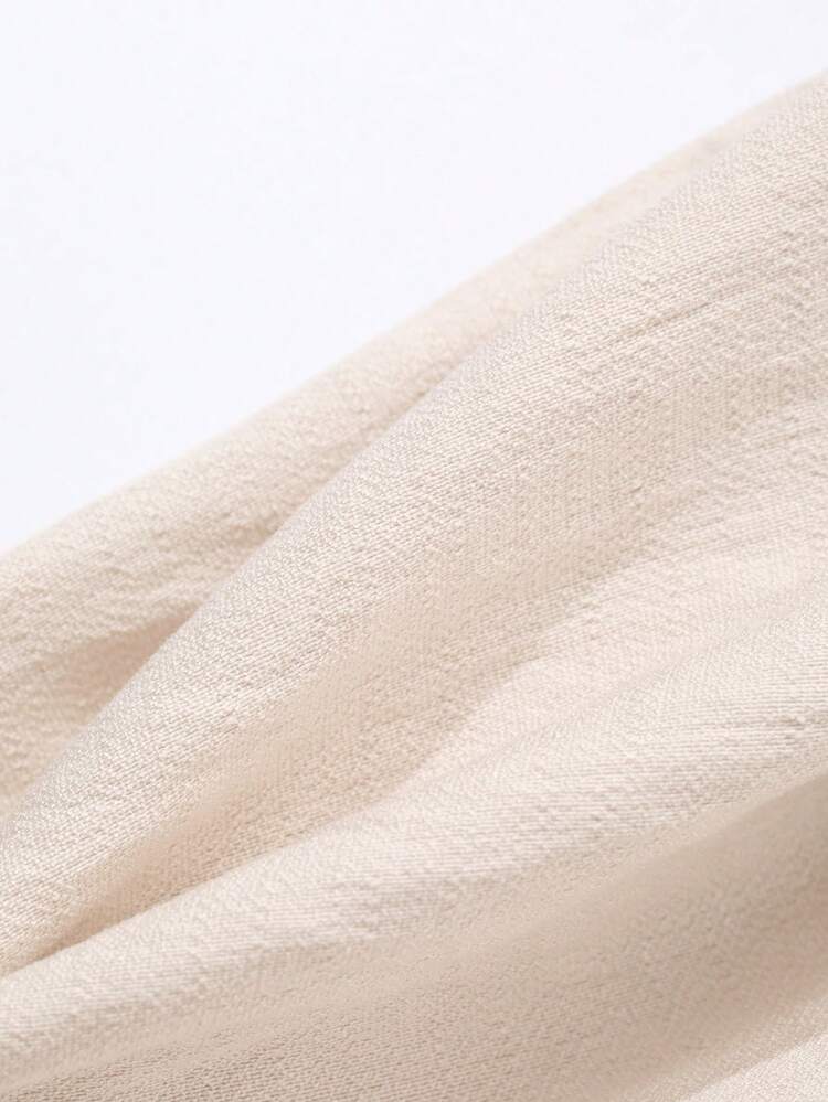 2pcs Set Women Solid Color V-Neck Twist Front Tie Cami Top & Wide Leg Pants