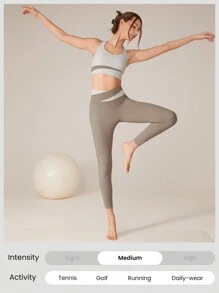 GLOWMODE FeatherFit™-Sculpt Two-Tone Sports Bra Medium Impact Workout Daily Gym