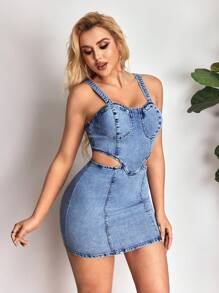 SHEIN SXY Vestido vaquero informal de viaje para mujer