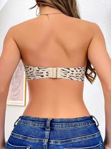 Sujetador bandeau con estampado de leopardo minimalista para mujer, para uso diario casual - Multicolor - Ver 4