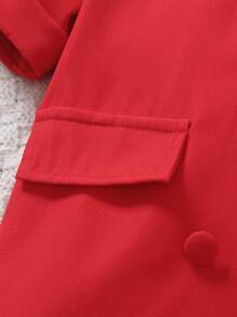 2pcs Suit Set - Short Sleeve Blazer Jacket & Shorts, Woven Formal Gentleman Outfit For Party - Burgundy - View 6