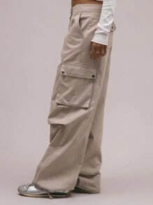 MUSERA Low Rise Baggy Cargo Pants Y2k Summer Cute Cosy Elegant Chic Casual - Grey - View 3