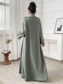 Yasmyna Women's Simple Fashion Casual Daily Solid Color Abaya, Modest Robe