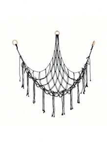 1pc Large Boho Stuffed Animals Net Or Hammock, Toy Hammock, Stuff Animal Storage Corner Hanging Net Holder, Mesh Hammock Plush Toy Hanging Storage With Tassel Hooks For Bedroom Decorations Autumn Decor Festival Decor Room Decor Home Decor Fall Spring Decor Bedroom Decor