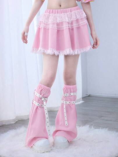 Kawaii Cute & Sweet Lace Patchwork Women's Mini Skirt
